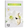 Vôňa: Biele kvety 
Čas horenia: +/- 4 hodiny 
Obsah balenia: 6 vonných sviečok
Hmotnosť balenia: +/-  g 
Vyrobené: Poľsko